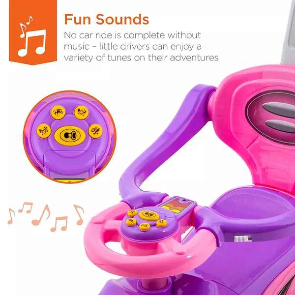 juguetes - Carrito De Empujar Para Niña Con Mango Sonidos Carro Montable 3 en 1 con tapasol 10