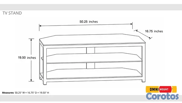 muebles y colchones - MESA de TV (Marca OmniMount) Cristal Templado 11