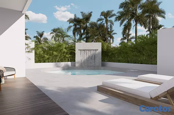 casas vacacionales y villas - Villa moderna en venta en bávaro punta cana en construcción  10