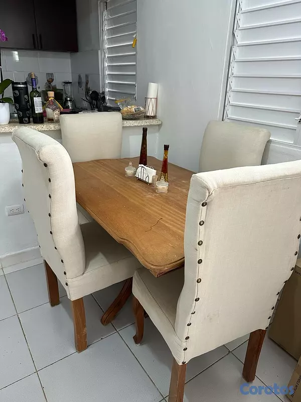muebles y colchones - COMEDOR EN MADERA NATURAL 2