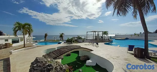 casas vacacionales y villas - VILLA FRENTE AL MAR CARIBE EN RESIDENCIAL CERRADO DE OPORTUNIDAD  9