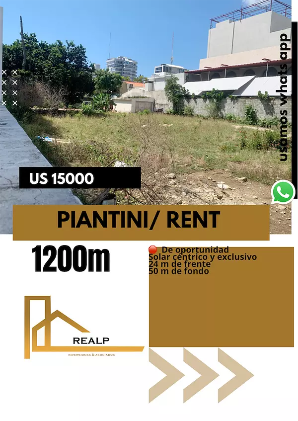 solares y terrenos - Solar en Piantini 1200 metros 1