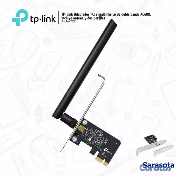 accesorios para electronica - TP-Link Tarjeta Wifi PCIe AC600 Archer T2E 2