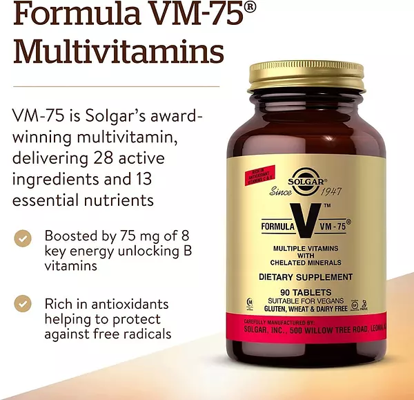 Salud y Equipamiento Médico - Multivitaminico Formula Vm-75 Con Minerales Quelados 90 Tab 3
