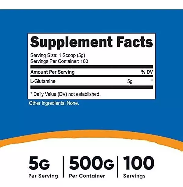 Salud y Equipamiento Médico - Nutricost L-glutamina En Polvo (500 Gramos) Sin Sabor 2
