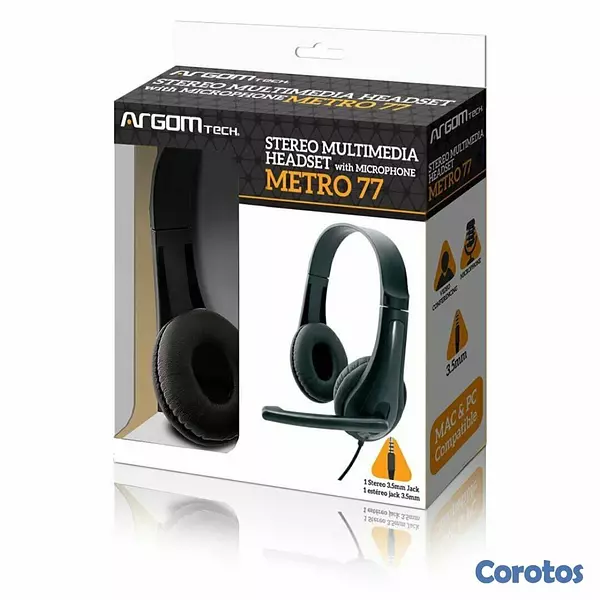 computadoras y laptops - AUDIFONO ARGOM METRO 77, ESTÉREO, (3.5 PIES)CON MICROFONO  2