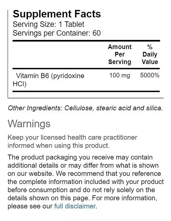 Salud y Equipamiento Médico - Vitamina B 6  Thompson - 60caps-100 Mg  De Thompson 2