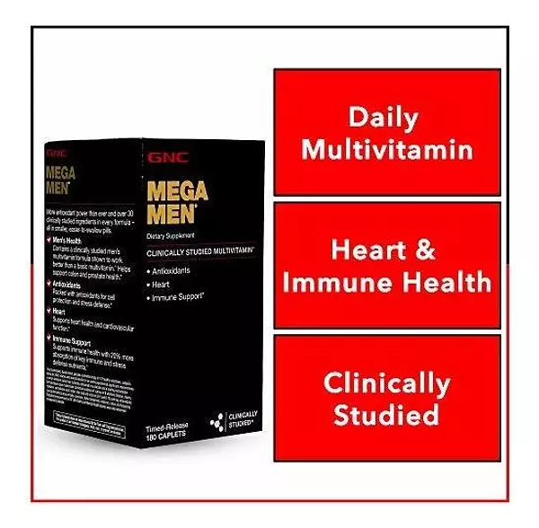 Salud y Equipamiento Médico - Gnc Mega Men Multivitaminico Antioxidantes Corazon 180 Cap 2