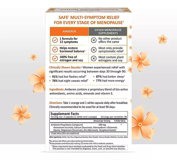 Salud y Equipamiento Médico - Amberen Alivio De La Menopausia Equilibrio Hormonal, 120 Cap 3