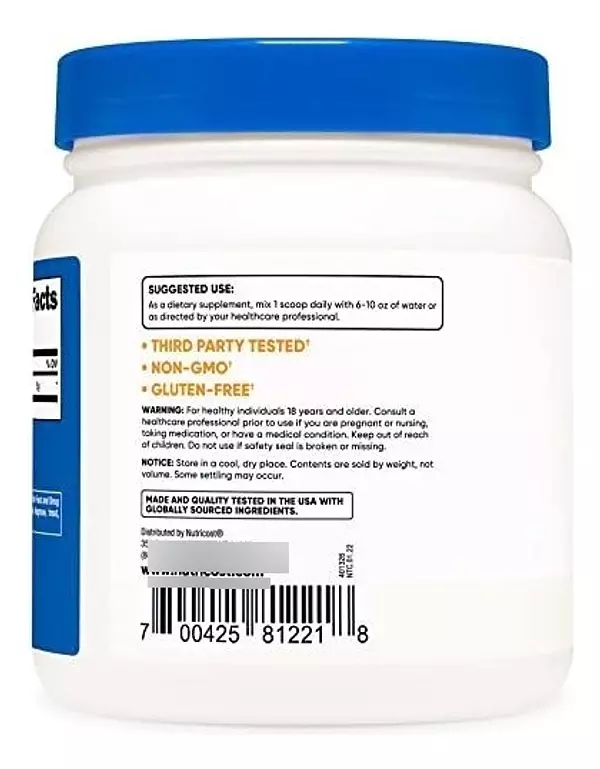 Salud y Equipamiento Médico - Nutricost L-glutamina En Polvo (500 Gramos) Sin Sabor 3