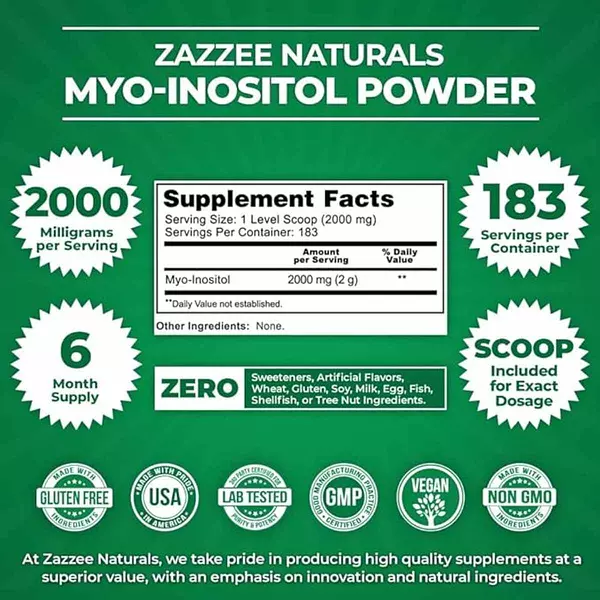 Salud y Equipamiento Médico - Inositol 366 G - Zazzee 2