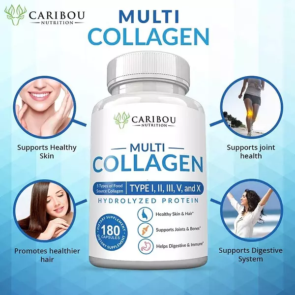 Salud y Equipamiento Médico - Colageno Multiple Tipo I, Ii, Iii, V Y X 180 Capsulas 5