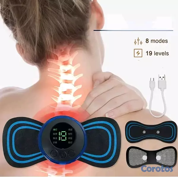 salud y belleza - Masajeador corporal recargable D2  con 2 parche  5