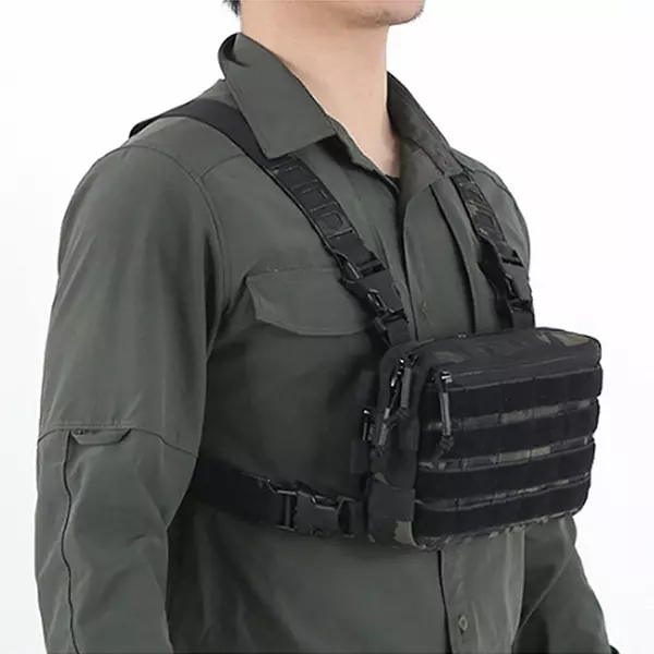 Artículos Deportivos - Pechera, peto, equipo tactico Chaleco Utilitario, Bulto de Pecho para Acampar 2
