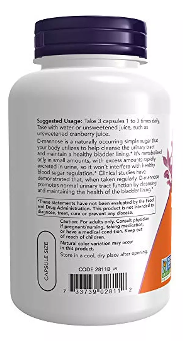 Salud y Equipamiento Médico - Now Supplements, D-manosa 500 Mg, Non-gmo Project Verified, 5