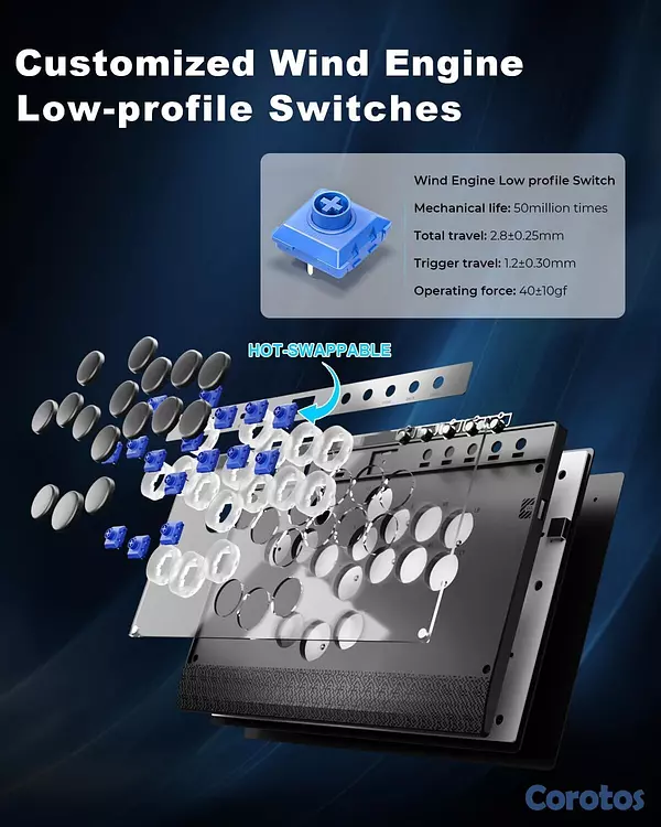 consolas y videojuegos - Cosmox Hautepad C16 - Control Arcade| PC, PS4/PS5, Switch 7