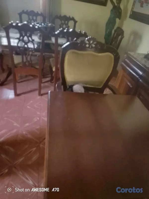muebles y colchones - butacas con mesa en caoba  2