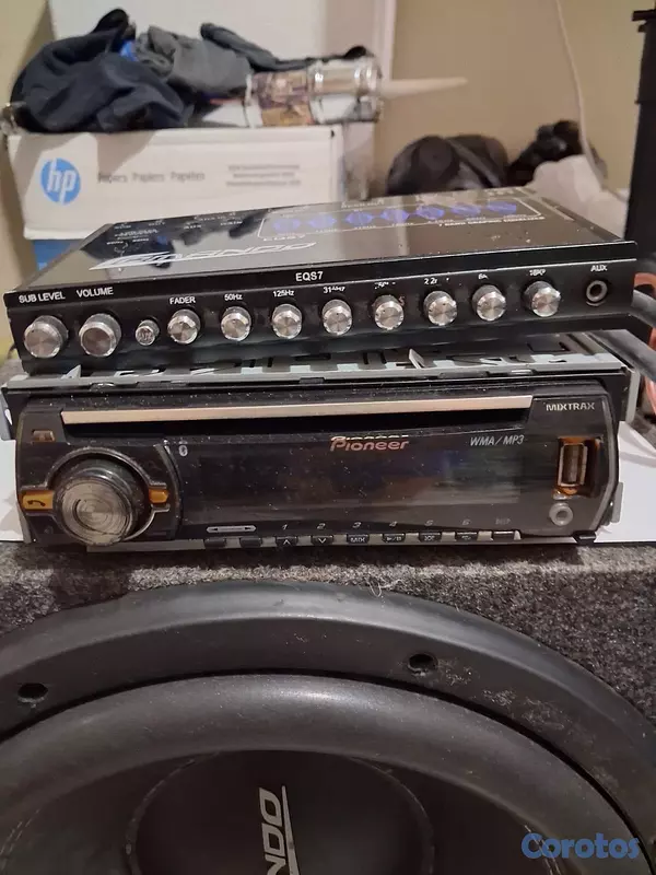 accesorios para electronica - Radio pioneer, Ecualizador clario, Bocina de bajo 1,200 comando  5