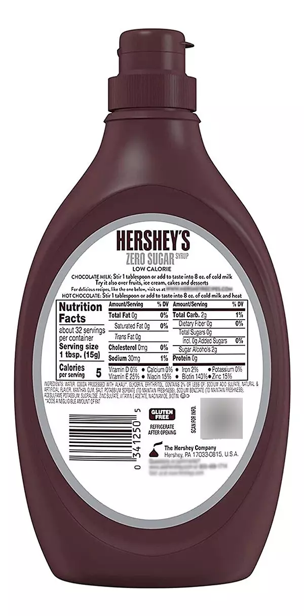 Salud y Equipamiento Médico - Jarabe De Chocolate Libre De Azúcar Hers - G A $130 2