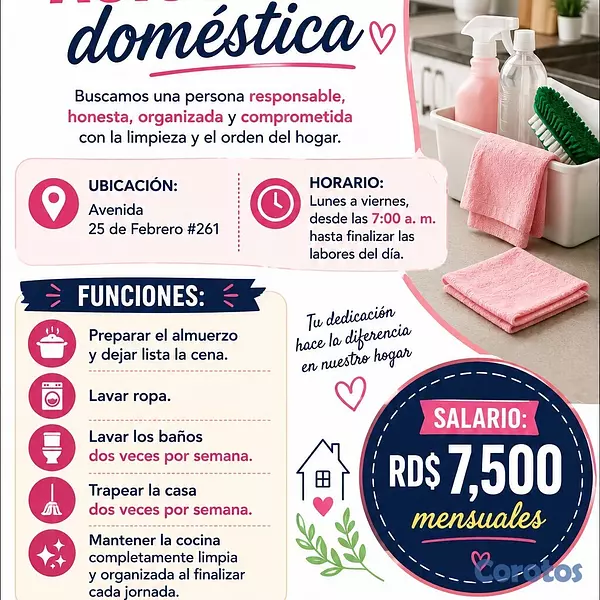 empleos disponibles - 📢 Se busca asistente doméstica 2