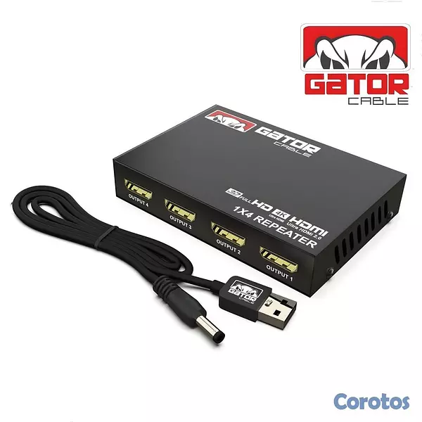 accesorios para electronica - Splitter HDMI 4K 1x4 – Duplicador de 4 Pantalla Fu 6