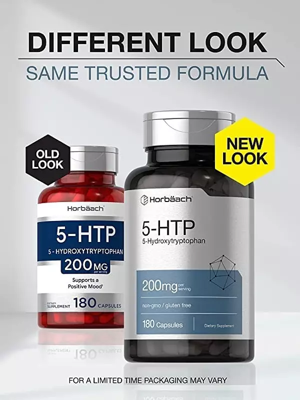 Salud y Equipamiento Médico - Horbaach 5-htp 200 Mg | 180 Capsulas | Suplemento De Fuerza 5