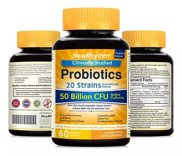 Salud y Equipamiento Médico - Probioticos 50 Mil Millones De Cfu 20 Cepas 60 Capsulas 3