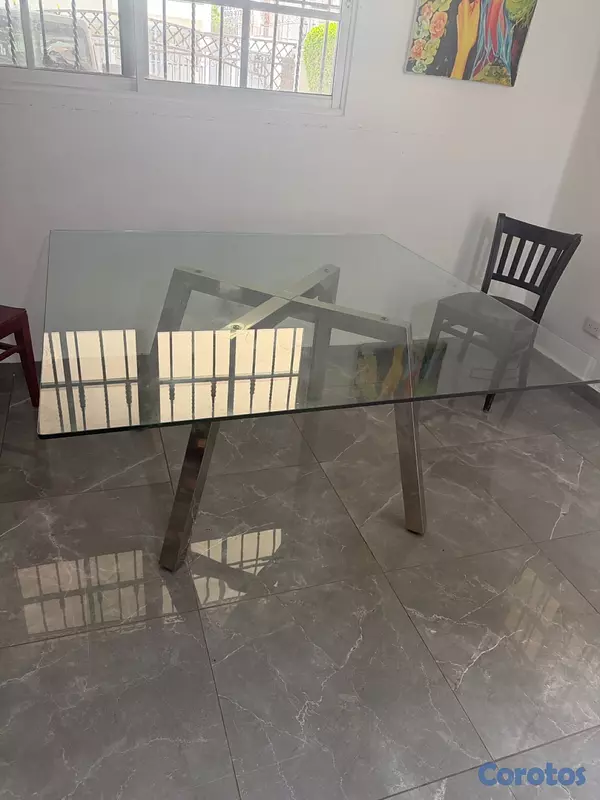 muebles y colchones - Mesa Comedor 8 lugares Cristal 4