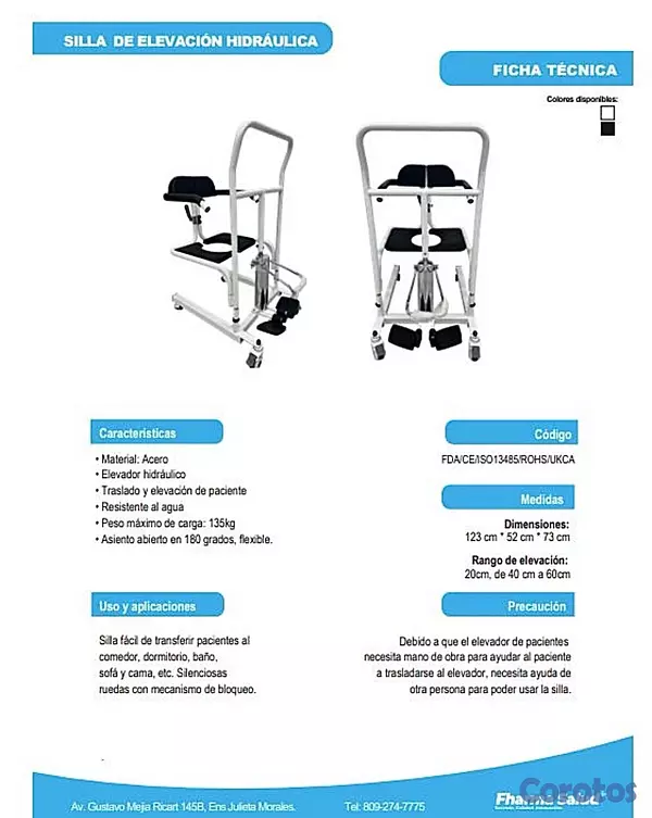 Salud y Equipamiento Médico - Silla de elevación Hidráulica  3