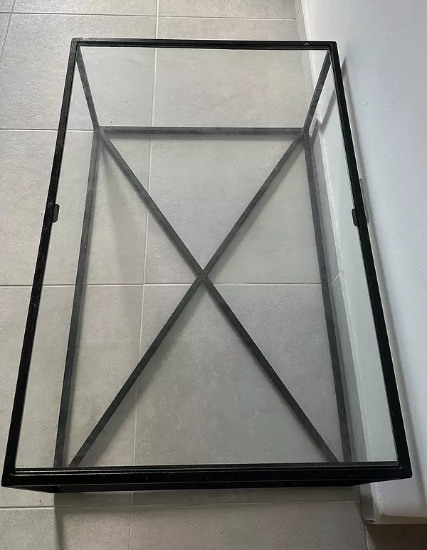 decoración y accesorios - Mesa de centro de hierro y cristal 2