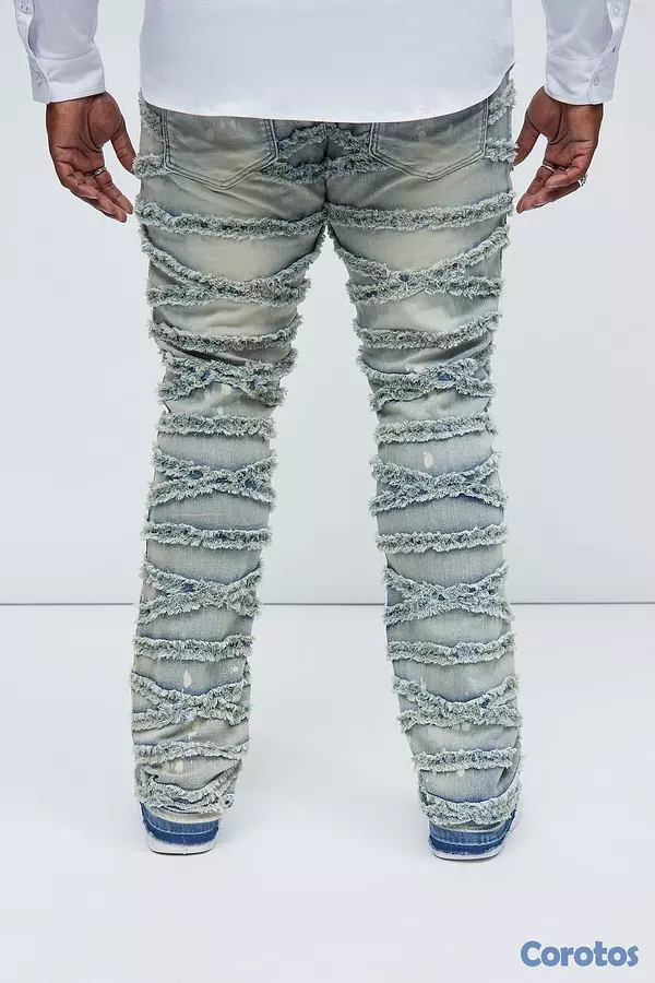 ropa para hombre - pantalón de Mezclilla pierna Ancha  5