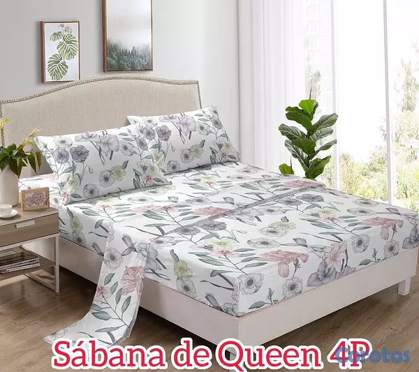 muebles y colchones - juego de sabana 4 piezas para cama de 60  4