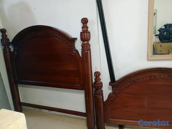 muebles y colchones - Vendo base cama caoba puro queen de 60  6