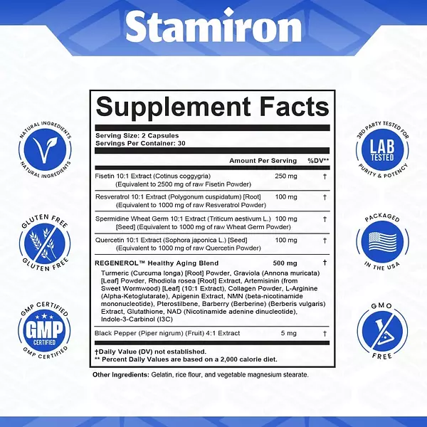 Salud y Equipamiento Médico - Resveratrol 60 Caps Stamiron - Unidad 2