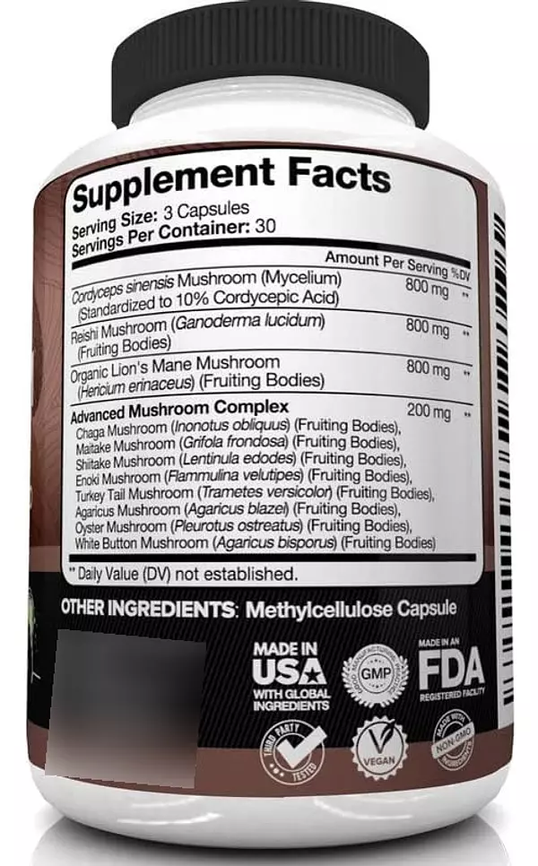 Salud y Equipamiento Médico - Suplemento De Hongos 2600 Mg Nootropico 11 Hongos 90 Cap 4