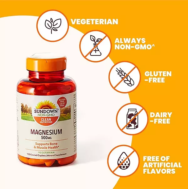 Salud y Equipamiento Médico - Magnesio 500 Mg Sundown 180 Cáp 5