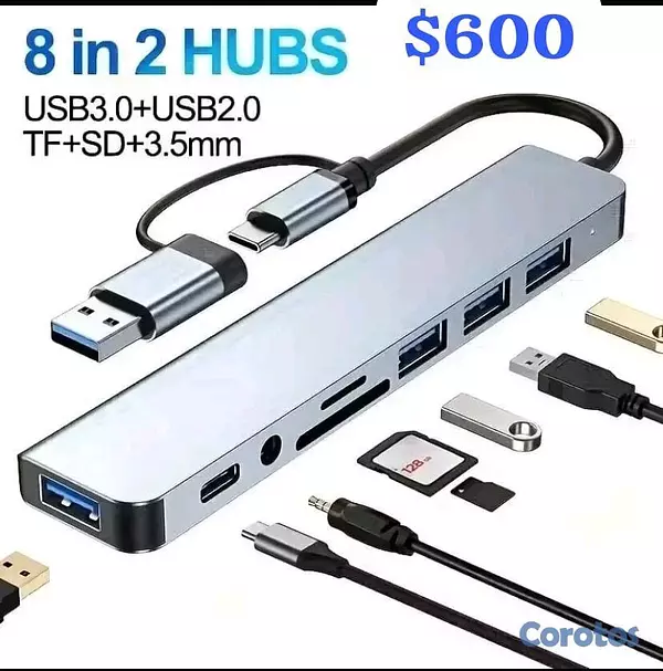 accesorios para electronica - Hub de varios puertos usb, sd y tipo c, verifica los modelos en la foto 4