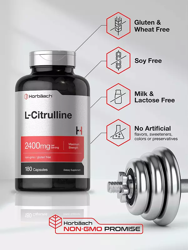 Salud y Equipamiento Médico - L Citrulline 2400 Mg 180 Cap Horbaach 4
