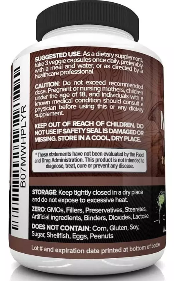 Salud y Equipamiento Médico - Suplemento De Hongos 2600 Mg Nootropico 11 Hongos 90 Cap 5