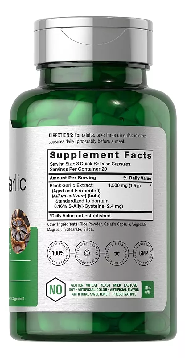 Salud y Equipamiento Médico - Ajo Negro Envejecido 1500 Mg | 60 Cápsulas | Extracto 2