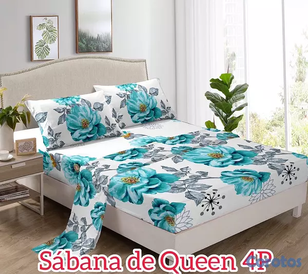 muebles y colchones - juego de sabana 4 piezas para cama de 60  6
