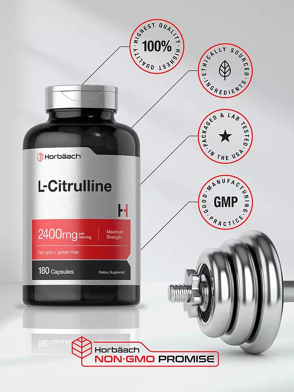 Salud y Equipamiento Médico - L Citrulline 2400 Mg 180 Cap Horbaach 5