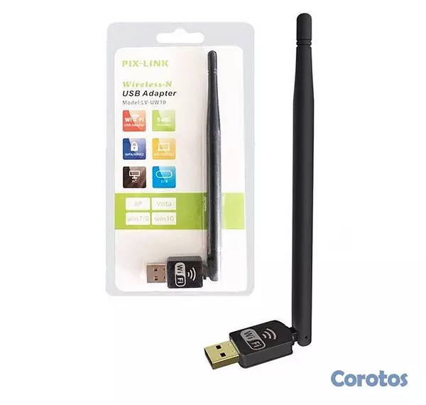 accesorios para electronica - Adaptador WiFi USB Con Antena UW02 150Mbps Alta Po 4