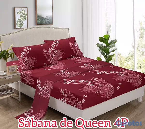muebles y colchones - juego de sabana 4 piezas para cama de 60  7