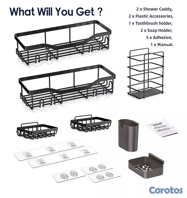 decoración y accesorios - Organizador para ducha en acero inoxidable 7 pieza 6