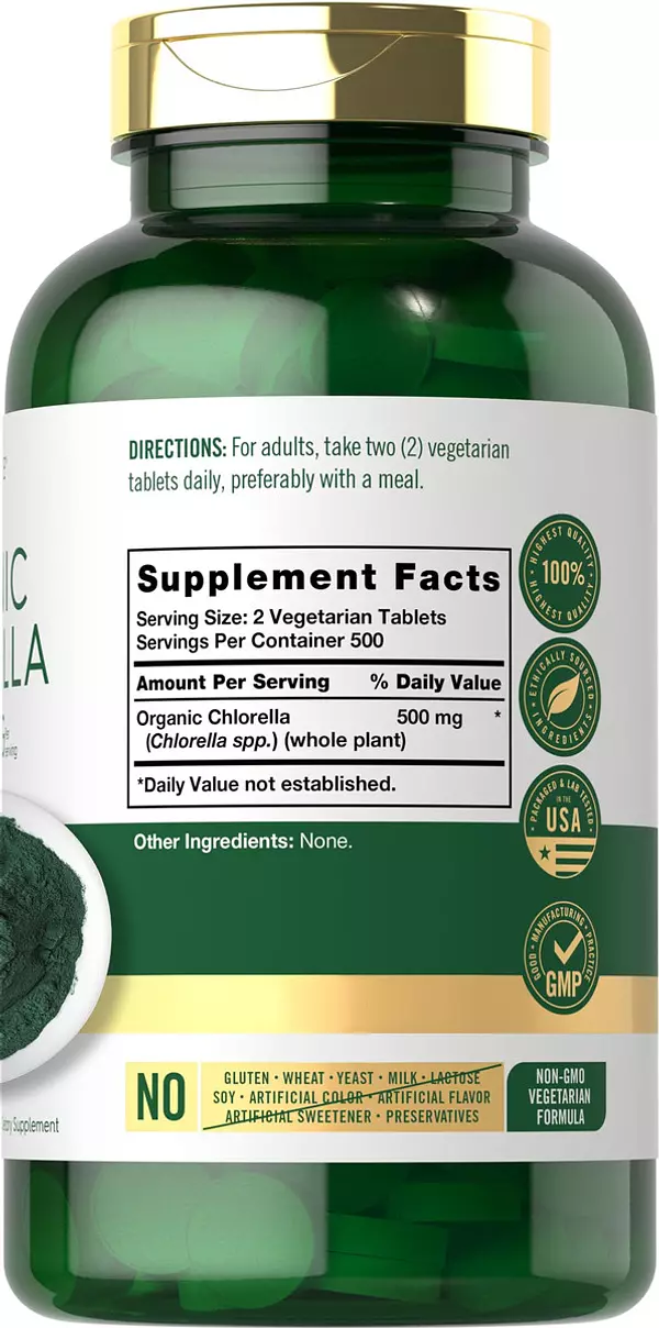 Salud y Equipamiento Médico - Chlorella Comprimidos Organicos 500 Mg | 1000 Conteo Carlyle 2