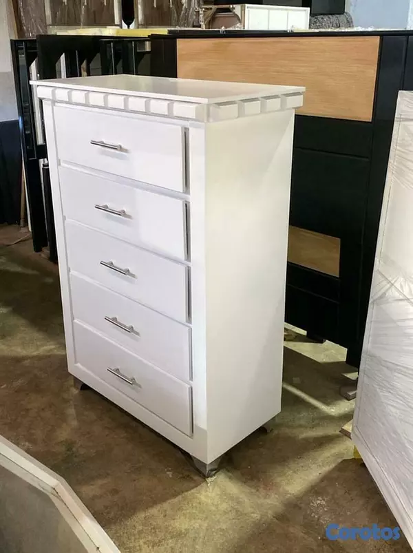 muebles y colchones - Biuro de 5 gavetas blanco modelo piramires 