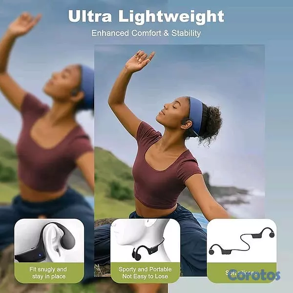 camaras y audio - Auriculares de conducción ósea, auriculares Bluetooth de oreja abierta 3