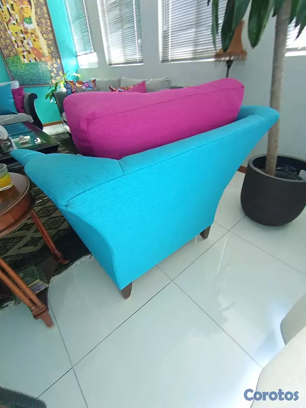 muebles y colchones - Par de Sillón verde, azul y rosa 3