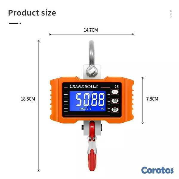 equipos profesionales - Balanza Digital Escala 500 Kg Peso gancho colgante Báscula Mini de grúa portatil 7